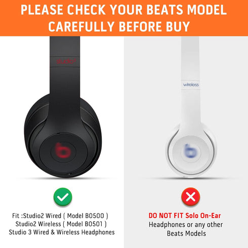 GVOEARS Replacement Ear Pads for Beats Studio 3, Mesh Fabric Ear Cushions for Studio 2 3 Wired Wireless Over Ear Headphones with Noise Cancelling ...