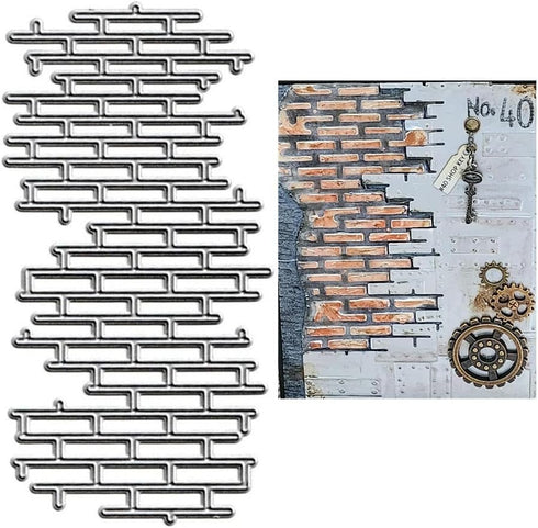 Brick Irregular Net Cutting Dies, Wall Net Die Cuts Metal Embossing Stencils Template Mould for Card Scrapbooking and DIY Craft Album Paper Card D...