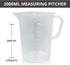 Appletofu Plastic Graduated Measuring and Mixing Pitcher - 2000ml Plastic Graduated Measuring Pitcher - Large Cylinder Graduated Measuring Contain...