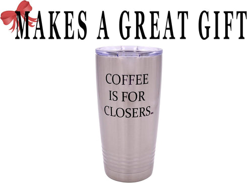 Rogue River Tactical Large Funny Realtor Real Estate Sales Coffee is for Closers 20 Ounce Travel Tumbler Mug Cup with Lid Gift Salesperson Associa...