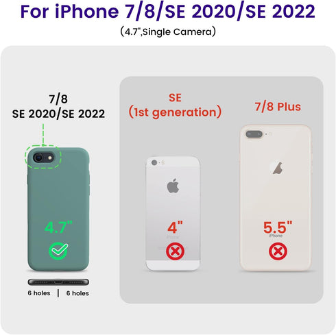 OTOFLY Ultra Slim Fit Liquid Silicone Shockproof Case for iPhone SE 3rd/2nd Gen, iPhone 8/7 - Pine Green...