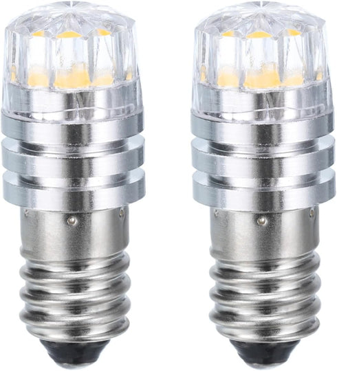 MECCANIXITY 3V/0.12A E10 Mini LED Light Bulbs, 2Pcs Miniature Screw Bulbs Flashlight Bulbs for Scientific Experiment Lighting DIY Accessories, War...