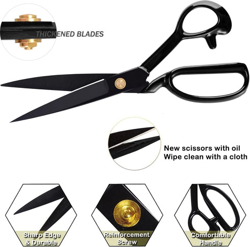 BIHRTC Fabric Scissors Professional 9 inch Heavy Duty Scissors Dressmaking Tailor Scissors U Shape Yarn Thread Cutter Ripper Sewing Shears Scissor...