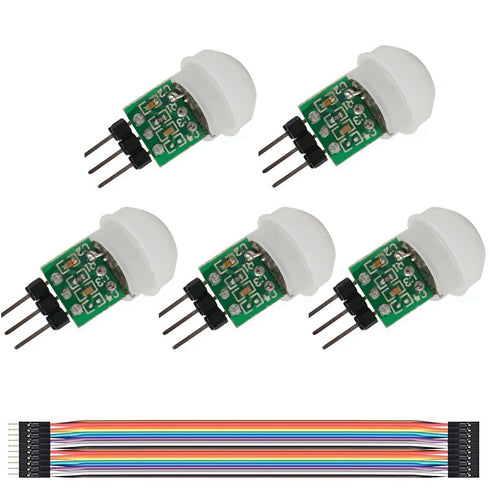 5PACK IR Human Sensor AM312 Mini Detector Module HC-SR312 Pyroelectric Infrared PIR Motion Automatic Detector DC 2.7 to 12V for Arduino 2 A1U2 wit...