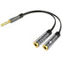 KINGTOP Headset Splitter, 3.5mm Headphone Mic Splitter Cable for Headset with Separate Audio Microphone Jacks, Microphone Headphone Splitter (Not ...
