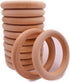 12 Pieces Macrame Wooden Rings 70mm Natural Wood Rings Without Paint Smooth Unfinished Wood Circles for Craft DIY Ring Pendant Connectors (2.75 In...