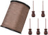 WXJ13 One Roll 50 Yards Brown Braided Nylon Lift Shade Cord with 5 Pack Brown Wood Cord Knobs, 1.8 mm (Brown)...