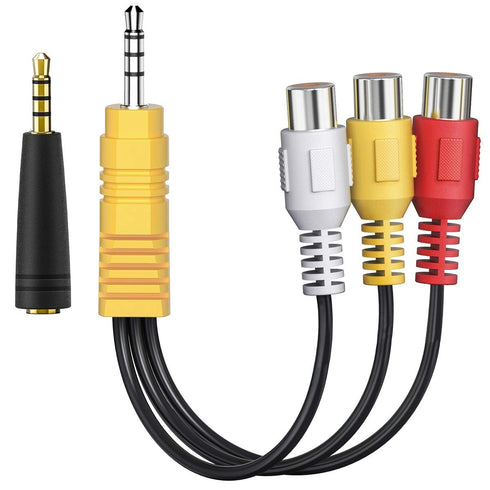 3.5mm Male to 3 RCA Female Video AV Component Adapter Cable for TCL TV, Ancable AV in Adapter 6-Inch 3.5mm Plug to Triple RCA Jack Audio/Video Spl...