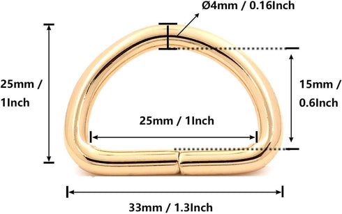 BIKICOCO Metal D-Rings Buckle, 1 Inch Non-Welded for Webbing Sewing DIY...