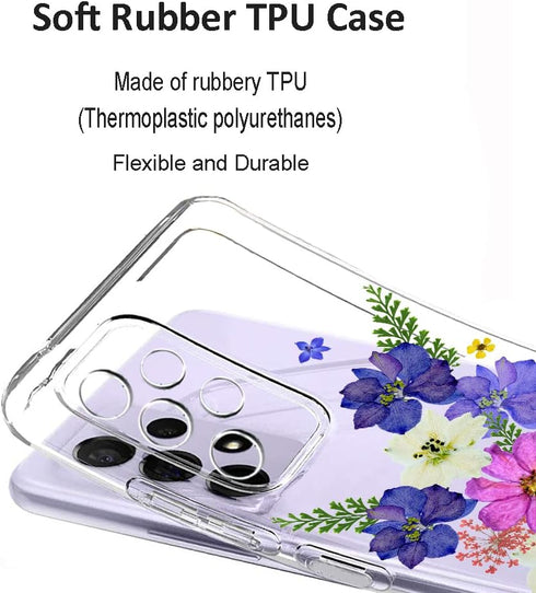 Unov Case Compatible with Galaxy A53 5G Clear with Design Soft TPU Shock Absorption Slim Embossed Pattern Protective Back Cover Case (Very Peri Bo...