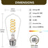 ST58 (ST19) LED Edison Bulb 60 Watt Equivalent, CRI 80+, Shatterproof High Brightness Natural White 4000K Dimmable Antique LED Filament Light Bulb...