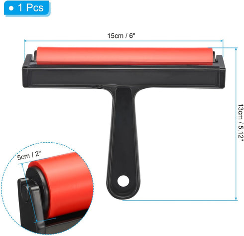 PATIKIL 6 Inch Rubber Roller Brayer, Anti Skid Hard Rubber Roller Tools for Wallpaper Art Craft Printing Printmaking Ink Stamping Tape Constructio...