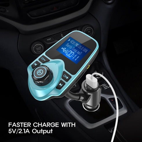 Nulaxy Bluetooth Car FM Transmitter Audio Adapter Receiver Wireless Hands Free Car Kit W 1.44 Inch Display (F-Green)......