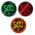 3pcs Digital Display AC Voltage Indicator, 22mm Round Head LED Voltage Tester AC50~500V Voltmeter Monitor Green red Yellow...