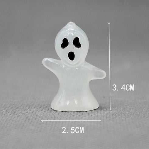 BinaryABC Halloween Glow in The Dark Pumpkin Ghost Miniature Figurines,Luminous Garden Ghost Decor, Fairy Garden Doll House Accessories,Halloween ...