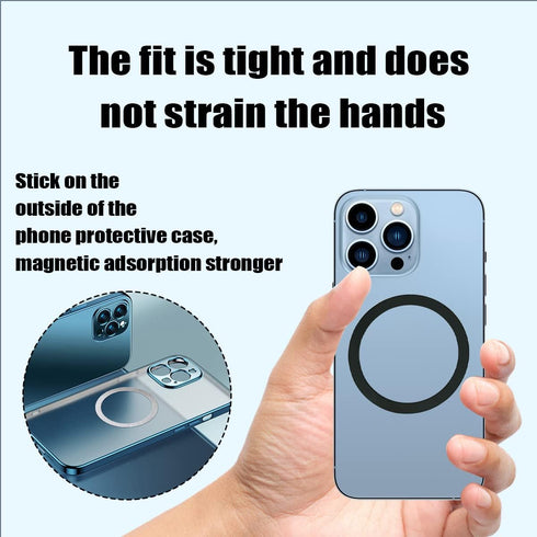 8PCS Universal Metal Rings Sticker, 3M Adhesive Phone Case Cover, Adapter Rings for Magnetic Wireles Phone Grip, Ultra Thin Car Charger Conversion...