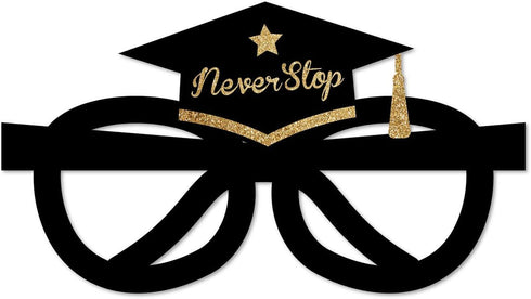 SWYOUN 12PCS Class Of 2025 Graduation Grad Party Eyeglasses Photo Props Supplies(Black,Gold)...