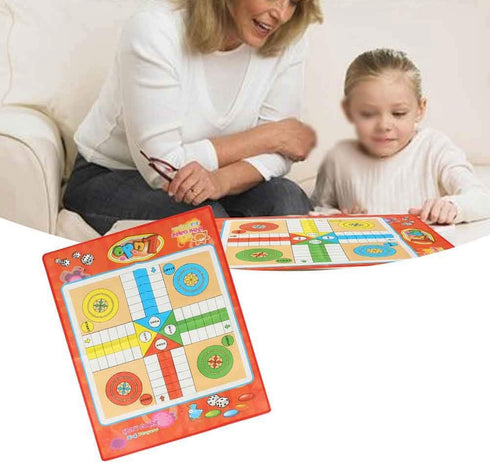 Ludo Board Game Set, 23.6 x 17.7inch Non-Woven Fabric Foldable Snakes and Ladders Ludo Game Set for Home Travel Entertainment...