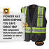 Pioneer Hi Vis Tear-Away Mesh Back Safety Vest for Me - Reflective Tape, 4 Pockets - Construction, Traffic, Security - Black...