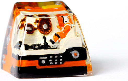 Astronaut on Space Ship Artisan Keycap Orange Astronaut Compartment Cabin Keycaps Galaxy Spacebar Keycaps Cherry MX Keycaps Mechanical Keyboard fo...