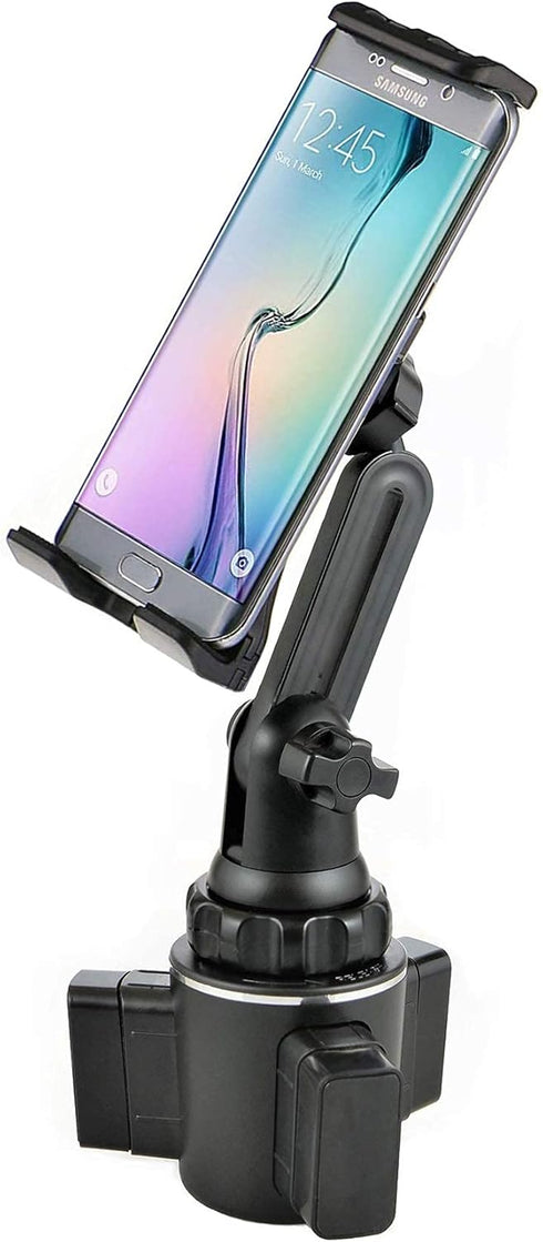 Universal 2 in 1 Car Cup Holder Tablet Mount, Upgraded 9" Long Neck Cup Holder iPad Holder for All Cellphones/Z Fold 3/2/Rugged Phones/Tablets up ...