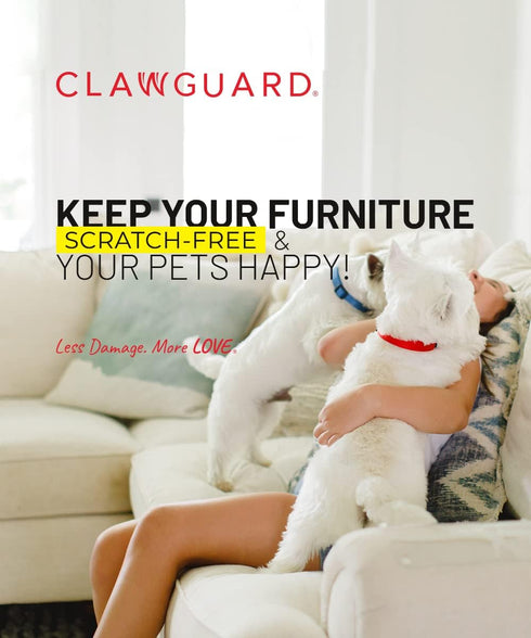 CLAWGUARD Marine Grade Furniture Shields The Ultimate Clear Cat Scratch Pads to Protect & Cover Couch/Sofa/Chair/Upholstery, Crystal Clear 5.5" x ...