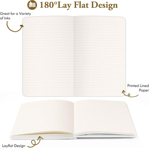 Huhuhero Notebook Journal, Lined Ruled Journal, Hardcover 120Gsm Premium Thick Paper with Faux Leather Notebook for Journaling Writing Note Taking...