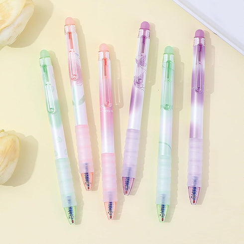 6 Pcs Erasable Gel Ink Pens Retractable Pens 0.5mm Blue Ink Pen Office School Pens Cute Aesthetic Pens Women Girls Pens (Blue Ink-Pastel)...