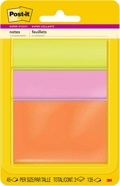 Post-it® Super Sticky Notes, Assorted Sizes, Energy Boost Collection...
