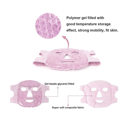 Jakuva Hot and Cold Therapy Full Face Gel Mask,Face Ice Mask for Woman Man,Gel Beads Eye Mask&Compress Pearl Treatment for Headache, Puffiness,Mig...