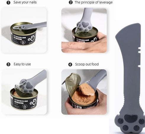 Small Spoon For Short Can, Cat Food Spoon, Wet Food Spoon For Dog Or Cat, Open Can With Spoon, Manual Can Opener(Gray Spoon)...