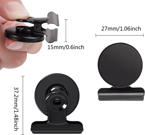Strong Office Black Magnetic Clips Heavy Duty Refrigerator Magnet Hook Clips for Photo Displays, Whiteboards, Locker, Fridge, Classroom, School, O...