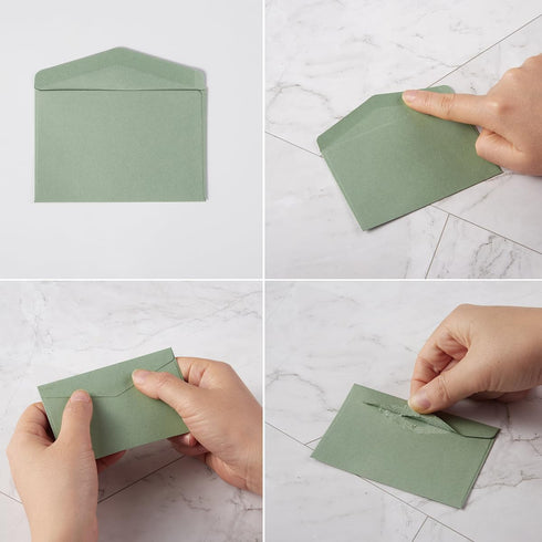 120 Pack Kraft Mini Envelopes Small Envelopes Self-Adhesive Tiny Pockets for Business Cards Christmas Holiday Small Gift Cards Invitations Cards(4...