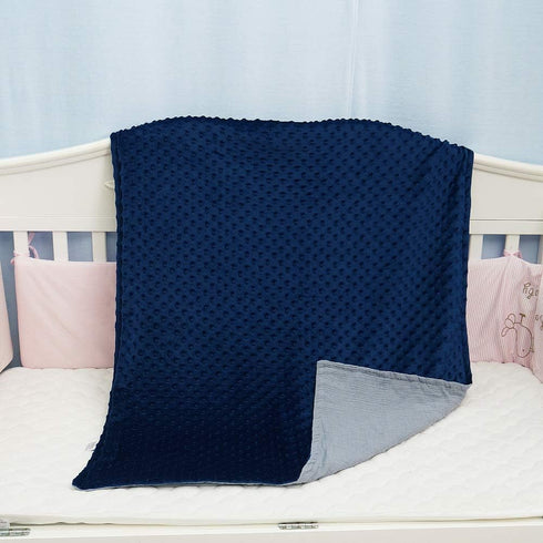 BlueSnail Minky Blanket with Musliin for Boys and Girls (Navy+Gray, 30W x 40L)...