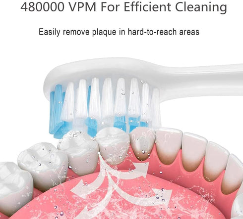 Sonic Rechargeable Electric Toothbrush for Adults Kids, 48,000VPM Rechargeable Toothbrushes with Normal, Sensitive, Massage Modes, 4 Replacement B...