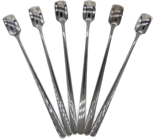 6 PCs Stainless Steel Mixing Spoon with Black Finish - Stirrer Spoon with Shovel-Shaped Head for Coffee, Ice Tea, Soft Drink, Cocktail, Length 6-1...