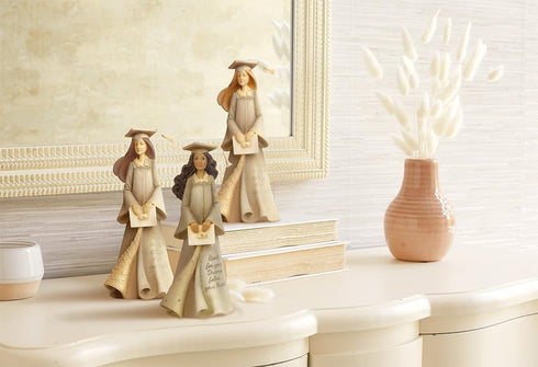 Foundations Graduation Girl Stone Resin Figurine, 7.68”...