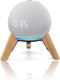 Real Wood Stand for ech0 Dots(4th Gen)(5th gen), Compatible with Smart Speaker to Decorate Table,Wooden Mount with Metal Frame, Anti-Slip Silicone...