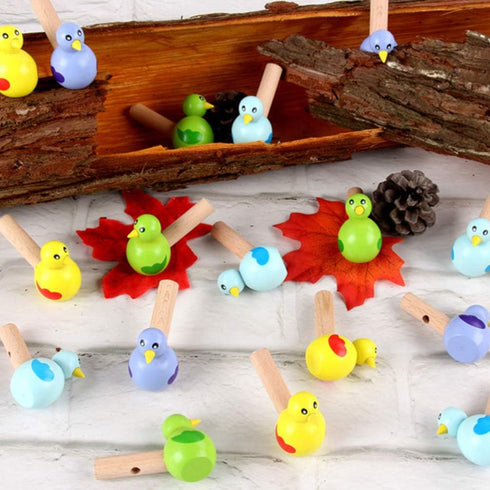 Kisangel 4pcs Bird Whistle Noisemaker Toy Baby Educational Toys Animal Wooden Whistle Children Toy Whistle Toy for Kids Whistle Plaything Animal W...
