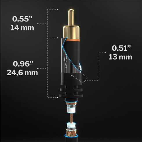 KabelDirekt – RCA/Phono Y Cable – 25ft Long – 1 to 2 RCA/Phono, Stereo Audio Cable (Coax, Male/Male Plugs, Analog/Digital, Adapter for subs/amps/H...