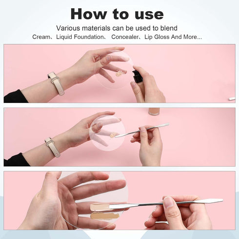 2PCS Makeup Mixing Palette with 2PCS Metal Spatula, Mixing Pigment Palette, Round White Clear Foundation Palette for Make up Eyeshadow Liquid Foun...
