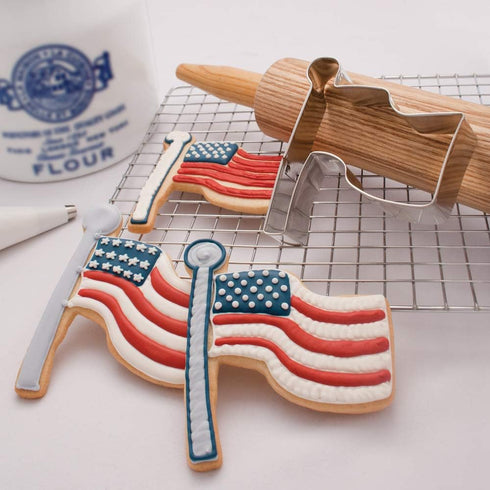 USA Cookie Cutters 2-Pc. Set Made in the USA by Ann Clark, USA Map, American Flag...
