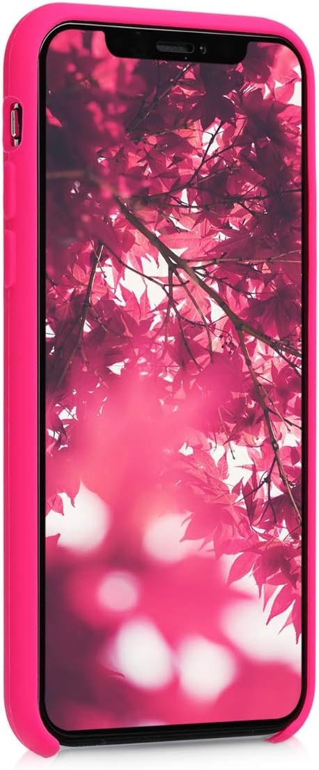 kwmobile Case Compatible with Apple iPhone Xs Case - TPU Silicone Phone Cover with Soft Finish - Neon Pink...