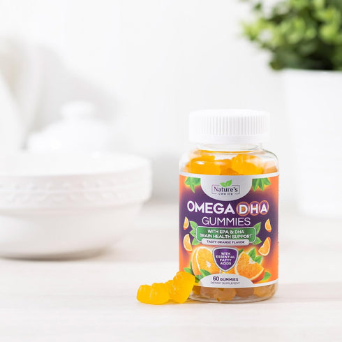 Omega 3 Fish Oil Gummies - Triple Strength Omega 3 Fish Oil Gummy Vitamins with High Absorption EPA & DHA Fatty Acids, Burpless Fish Oil Supplemen...