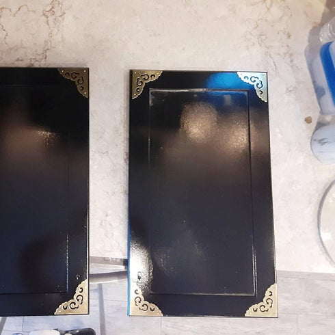 4Pcs 2.5" Brass Flat Corners Bracket for Box Cabinet Decorative Furniture Hardware, Antique Brass...