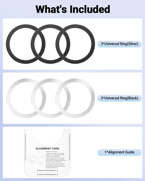 Magnetic Wireless Charging Magsafe Ring-6 PCS,Ultra-Thin(0.4mm) Magsafe Sticker, Compatible with iPhone 15/14/13/12 Series,Samsung Galaxy,Google P...