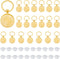 DICOSMETIC 20 Sets Blank Cabochon with Keychain Set Golden Alloy Pendant Cabochon Settings and Glass Cabochons DIY Blank Dome Keychain Making Kit ...