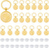 DICOSMETIC 20 Sets Blank Cabochon with Keychain Set Golden Alloy Pendant Cabochon Settings and Glass Cabochons DIY Blank Dome Keychain Making Kit ...