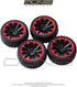 4Pcs Hex Wheel Rims Rubber Tires Set 12mm OD 2.55" Compatible with 1/10 RC On-Road Touring Dri-ft Car H-S-P Red-cat H-P-I Tami-ya Hex Wheel Rims R...