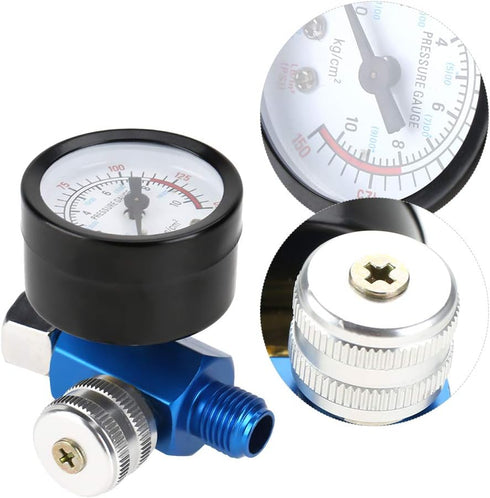 Air Pressure Regulator, Fydun 1/4” Spray Paint Gun Air Pressure Regulator Pressure Gauge Pneumatic Tool Accessory for Air Inlet Joint of Pneumatic...